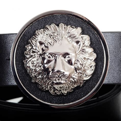 versace lion head belt buckle|Versace belt buckles men.